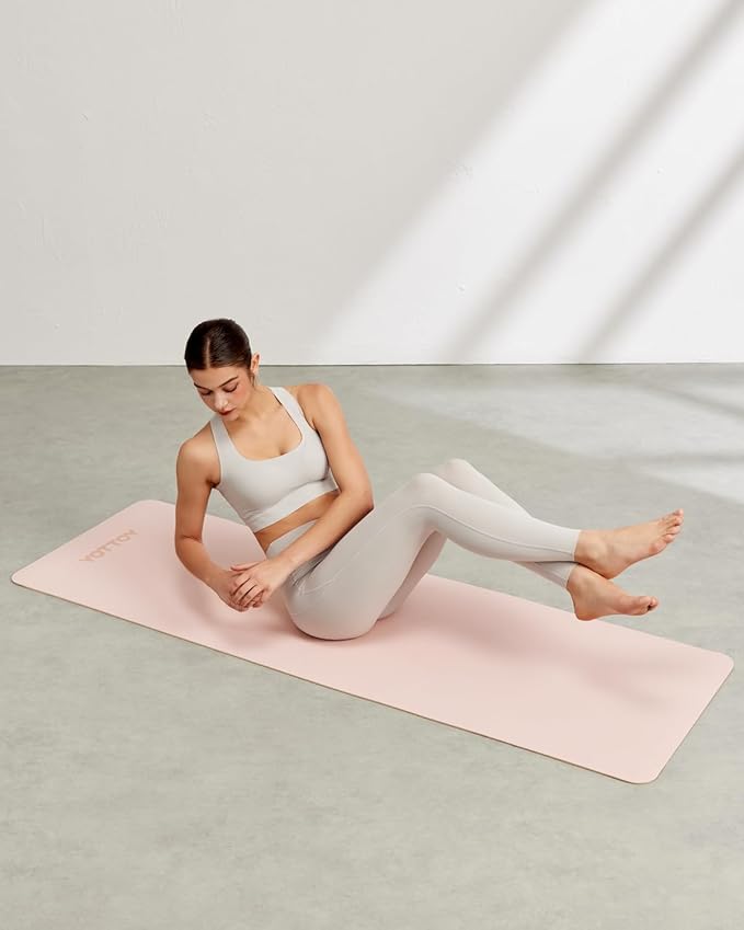Yoga Mat,Non-Slip TPE Exercise Mat(1/4 Inch) for Pilates, Fitness & Barefoot Workouts, Home Gym Studio with Strap & Bag - Bloomnest