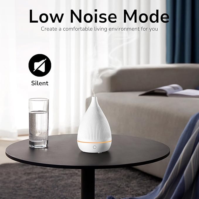 Ultrasonic Essential Oil Diffuser, Home Fragrance Aroma Diffuser with Auto Shut-Off, Color Change Night Light & Ultra-Quiet Operation, BPA-Free Portable Aromatherapy Humidifier for Home (White) - Bloomnest