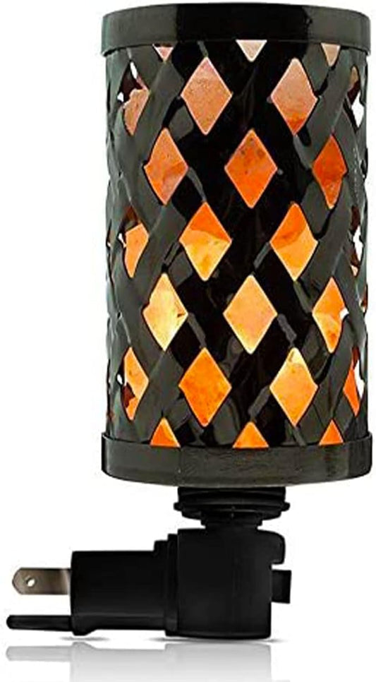 Himalayan Glow Vintage Style Salt Lamp Night Light with Pink Salt Chunks | 360 Degree Rotatable Wall Plug,Night Light & Decorative Light to Décor Your Home - Bloomnest
