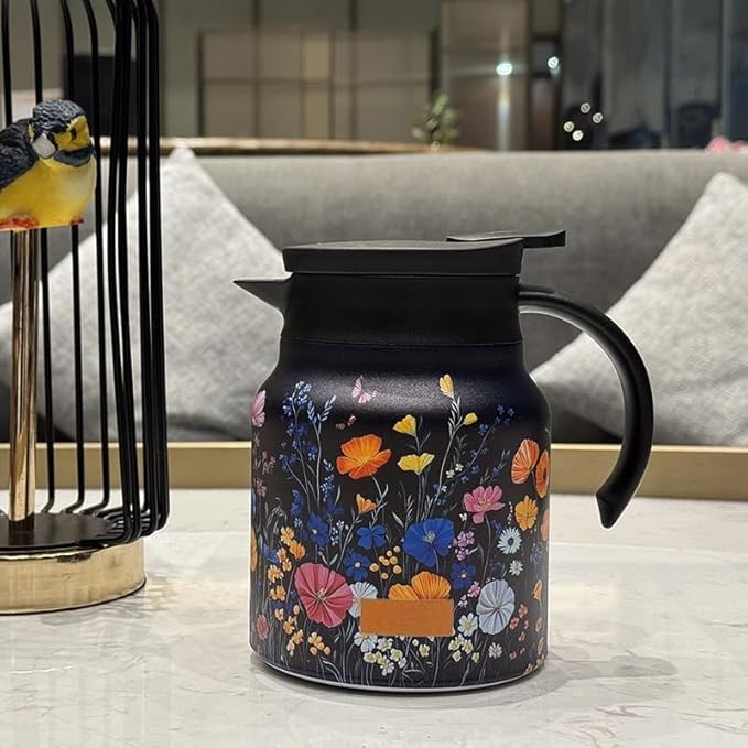 thermal teapot with infuser,Tea Pot with Infusers for Loose Tea,1000ML Thermal Teapot with Removable Infuser & Lid (B)