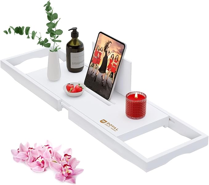 ROYAL CRAFT WOOD Premium Bathtub Tray - Expandable Bath Tray for Tub - Luxury Bathtub & Bathroom Accessories - Bloomnest