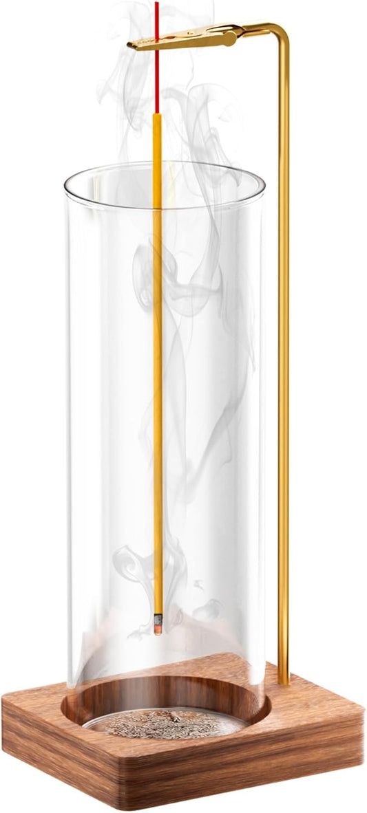 Incense Holder for Sticks, Insence-Stick Holder, Anti-Ash Flying No Mess Incense Burner, Incense Stick Holder with Glass Ash Catcher, for Yoga Spa Meditation Home Decor(1 Pack) - Bloomnest