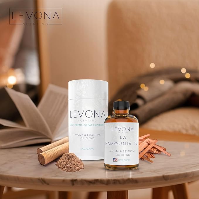 Levona Scent Essential Oil - Fresh Aroma for Home, Office, Hotel & Spa, Perfect in Humidifiers and Diffusers, Luxury Fragrance, with Citrus, Rosewood, Amber Notes - 500ml/ 17 fl oz, La Mamounia Dup LEVONASCENT