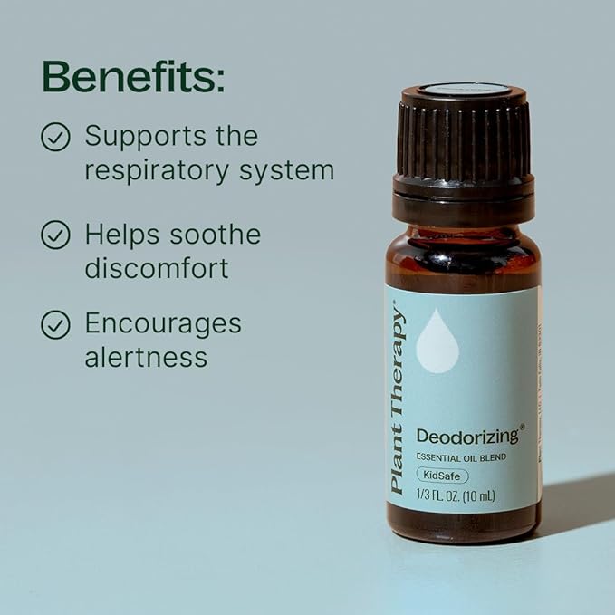 Plant Therapy Deodorizing Essential Oil Blend, 10 mL (1/3 oz), Pure Essential Oils, Undiluted, Therapeutic Grade, Ideal for Household Cleaning & Deodorizing PlantTherapy