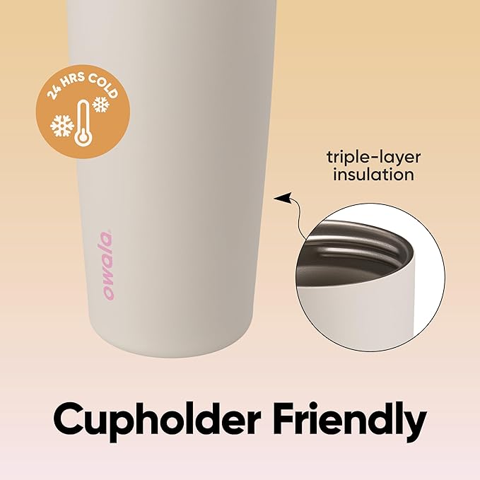 Owala FreeSip Sway Insulated Stainless Steel Water Bottle with Two-Way Spout, Built-In Straw and Bucket Handle, Made for Travel, School, and Sports, 30oz, BPA Free, Leak Proof, Daybreak Owala