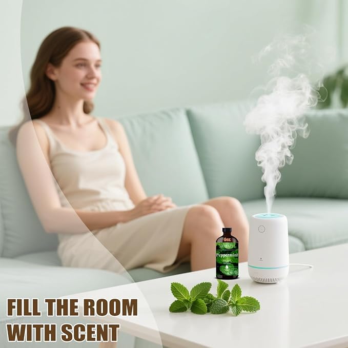 Peppermint Essential Oil, Peppermint Oil 4 Fl Oz 120ML for Diffuser Humidifier Yoga Cleaning DIY Candle Soap Making Essential Oils - Bloomnest