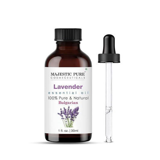 Majestic Pure Lavender Essential Oil with Glass Dropper - 1 Fl Oz - 100% Pure and Natural Lavender Oil - Premium Grade Essential Oils for Diffuser, Aromatherapy, Soap and Candle Making - Bloomnest