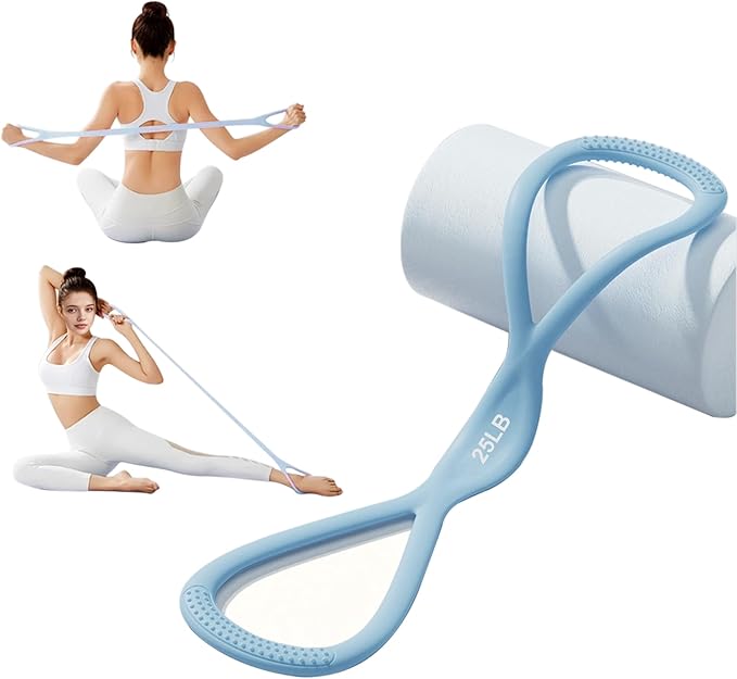 Luminous Resistance Bands, 8 Shaped Exercise Bands, with Handles Band for Arms, Back, Shoulder Stretch, Resistance Bands Women Men, Gift for Yoga Lover/Beginner, Not Break - Bloomnest