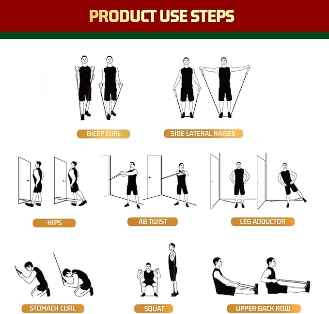 VEICK Resistance Bands, Exercise Bands, Workout Bands, Resistance Bands for Working Out with Handles for Men and Women, Exercising Bands for Fitness Weights Work Out at Home - Bloomnest