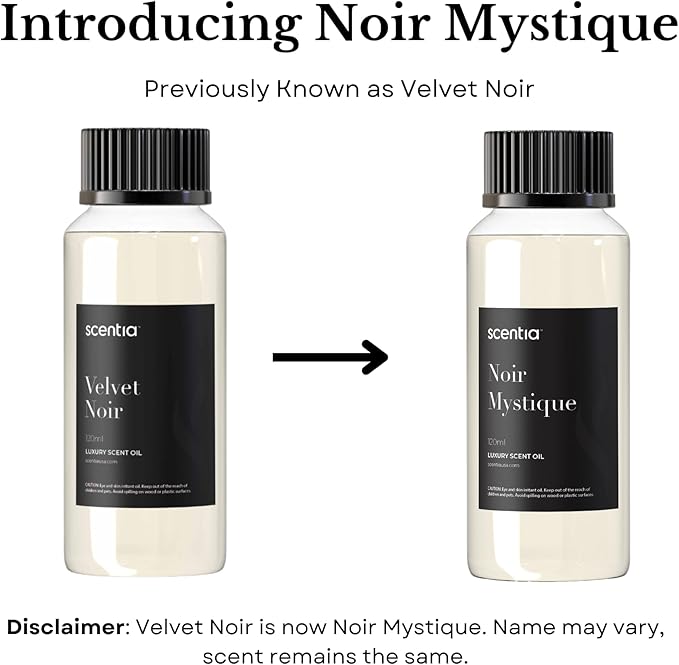 Scentia Noir Mystique – Hotel-Inspired Diffuser Oil, 20ml (0.67 fl oz) | Essential Oil Blend of Rose, Bergamot, Lemon & Musk | Luxury Aroma for Aromatherapy Diffusers & Humidifiers - Bloomnest
