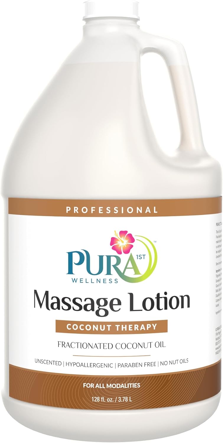 Coconut Therapy Massage Lotion, Physical Therapy Coconut Lotion, Professional Deep Tissue Therapy, Unscented, Recovery, 128oz