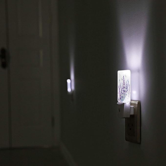Led Night Light, Lanvender Butterfly Decorative Plug in Nightlights,with Smart Auto Dusk to Dawn Night Light for Bedroom, Kitchen, Nursery, Bathroom - Bloomnest