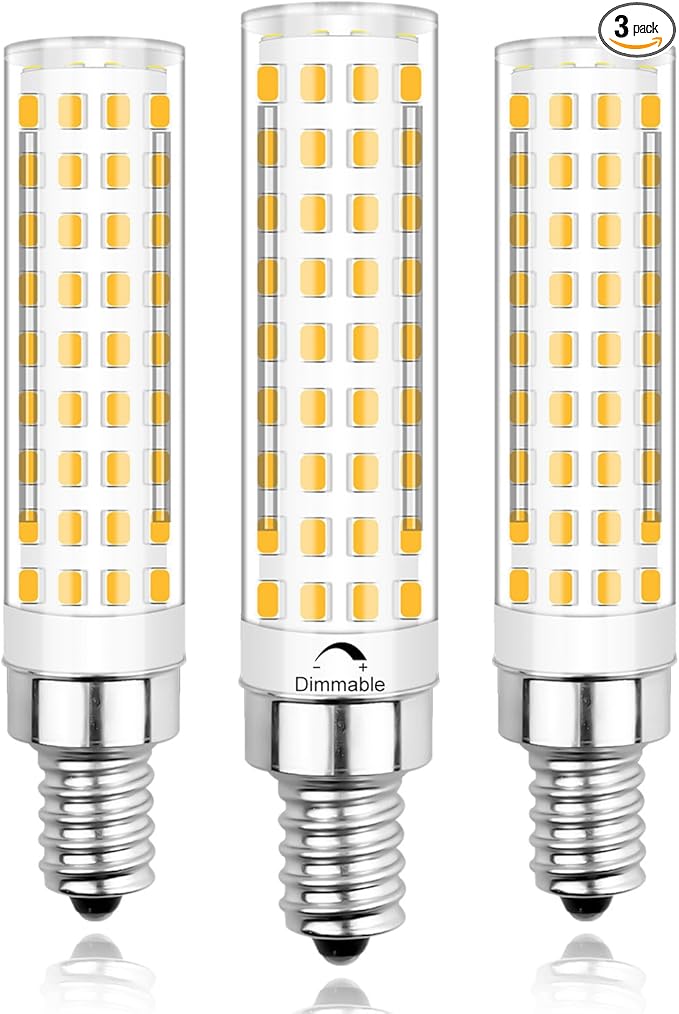 E12 Led Bulbs 100 Watt Equivalent 10W Candelabra Light Bulbs Dimmable, Warm White 3000K, AC120V 1100 Lumen for Chandelier Ceiling Fan Salt Lamp (0.71 * 3.45 in),3 Pack - Bloomnest