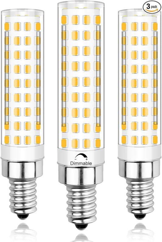 E12 Led Bulbs 100 Watt Equivalent 10W Candelabra Light Bulbs Dimmable, Warm White 3000K, AC120V 1100 Lumen for Chandelier Ceiling Fan Salt Lamp (0.71 * 3.45 in),3 Pack - Bloomnest