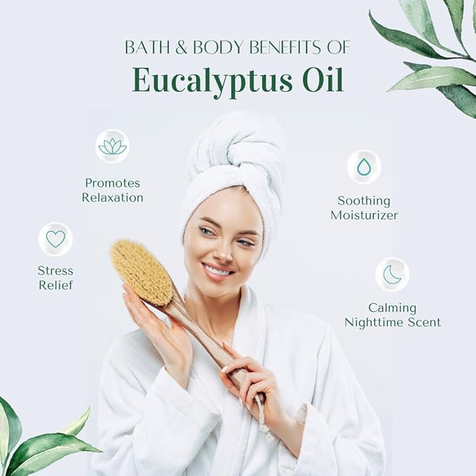 GreenHealth Eucalyptus Essential Oil – 15 ml (0.5 fl oz) – 100% Pure & Natural – Therapeutic Grade Aromatherapy Oil – Amber Glass Bottle with Euro Dropper – for Diffuser, Cleaning, Home Use Greenals