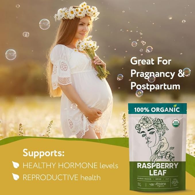 Red Raspberry Leaf Tea Organic – Loose Raspberry Leaves for PMS Symptom Relief, Healthy Women's Cycle, and Reproductive Health – 2 Ounces - Bloomnest