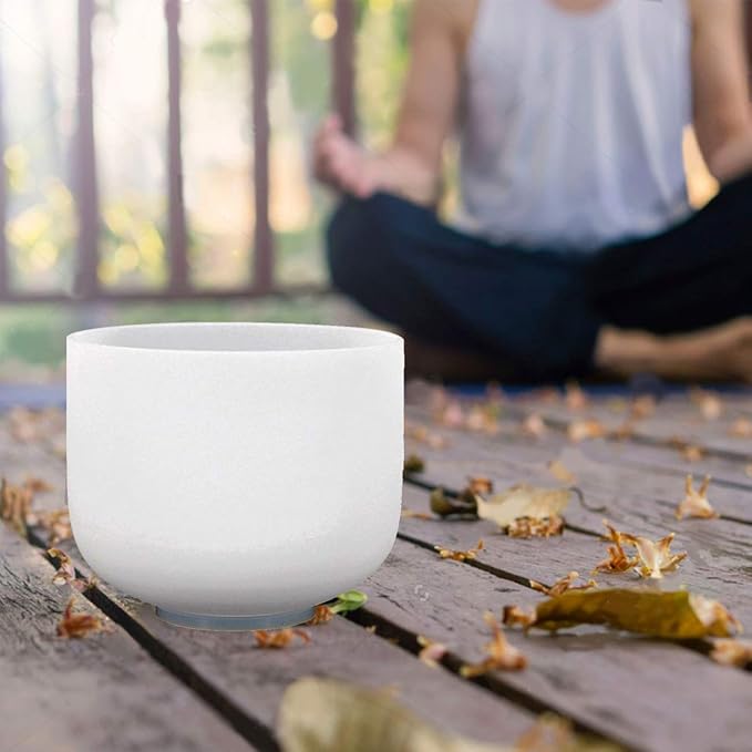 SOLSHINE Crystal Singing Bowl B Note 440HZ 8 inch Crown Chakras Crystal Striker and O-ring included, Meditation Sound Bath Sound Healing Chakra Singing Bowl - Bloomnest