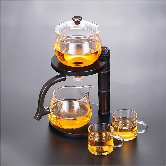 Semi Automatic Tea Set, Lazy Kungfu Tea Set, Lazy Kung Fu Drip Teapot, Magnetic Tea Pot With Magnetic Ball, Heat Resistant Gongfu Glass Teapot Set, Gift For Fathers Day, Thanksgiving Birthdays - Bloomnest