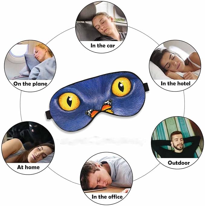 Butterfly Cat Sleep Eye Mask British Cat Cute Animal 3D Funny Men Women Sleep Mask with Adjustable Strap Eye Cover Eye Shade for Travel, Nap,Meditation - Bloomnest