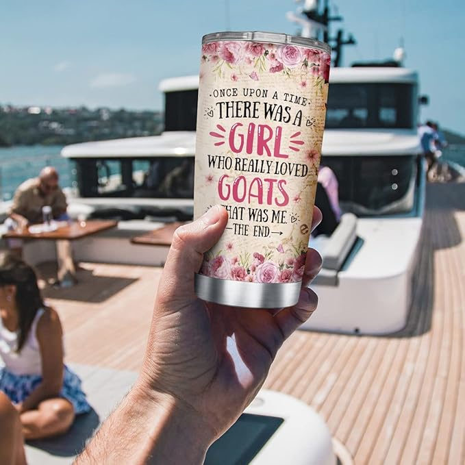 Wassmin Personalized Goat Tumbler Cup With Lid 20oz 30oz Animal Stainless Steel nsulated Tumblers Coffee Travel Mug Custom Name Birthday Christmas Goats Cups For Women Kids - Bloomnest
