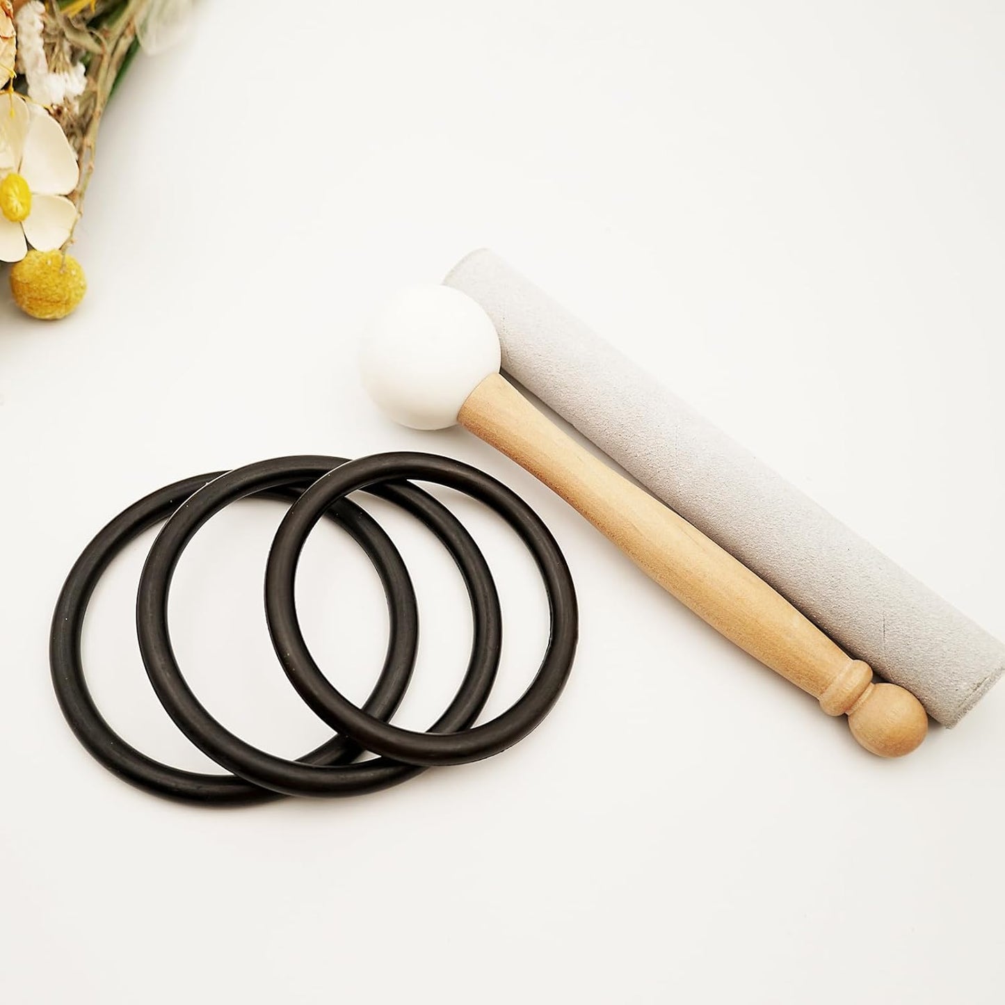 Hye-eun Crystal Singing Bowls Set of 3, 432hz 7"A 9"F 11"D 3pcs Frosted Quartz Chakra Sound Bowl with Carrying Case for Sound Healing Yoga Meditation