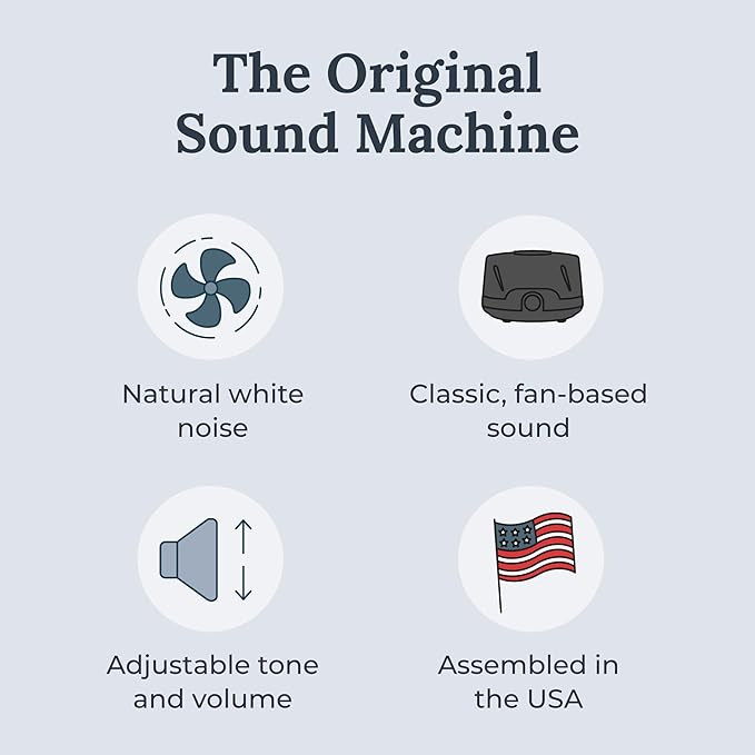 Yogasleep Dohm Classic (Black) The Original White Noise Machine, Soothing Natural Sound from a Real Fan, Noise Cancelling for Office Privacy, Travel & Meditation, Sleep Therapy for Adults & Baby - Bloomnest
