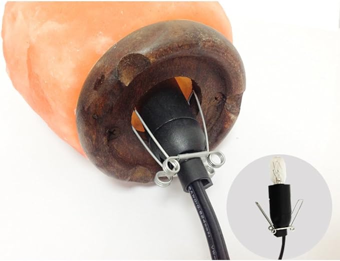 haraqi Salt Lamp Cord and Bulbs,Himalayan Salt Lamp Replacement Cord with Dimmer Switch,Original UL Listed Cord Bulb Replacement for Salt Rock Lamp with 6 Pack 25 Watt E12 Bulbs
