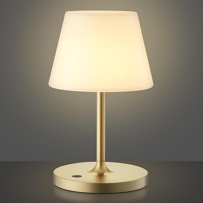 Cordless Lamp, 5000mAh Battery Operated Rechargeable Table Lamp with Power Bank, Touch Dimmable 3 Color Temperatures, IP44 Waterproof Shower Lamp for Kitchen, Bathroom, Indoor Or Outdoor Use 9.6in - Bloomnest