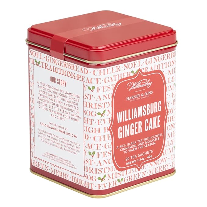 Harney & Sons Williamsburg Ginger Cake Blend | Black tea with cloves, cinnamon, and molasses, 20 sachets - Bloomnest