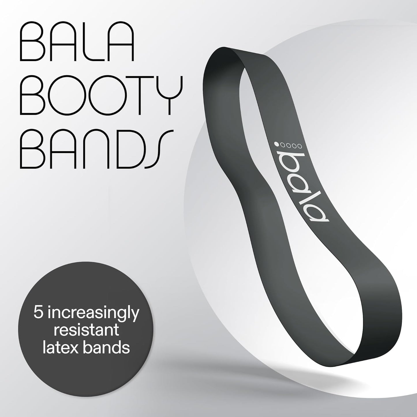 Bala Booty Bands Resistance Bands for Women & Men - Elastic Exercise Bands for Working Out - Wrist, Ankle, Legs & Booty Bands - Workout Resistance Bands for Yoga, Pilates, Strength Training