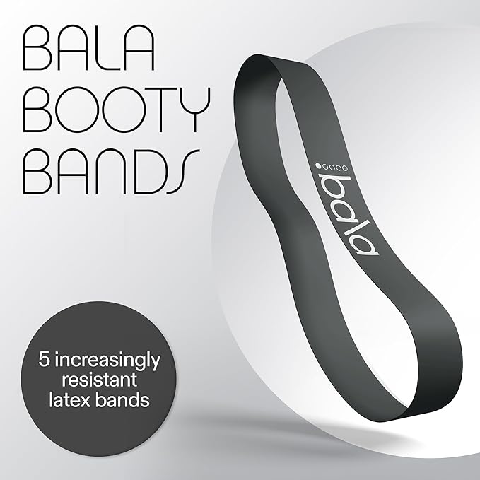 Bala Booty Bands Resistance Bands for Women & Men - Elastic Exercise Bands for Working Out - Wrist, Ankle, Legs & Booty Bands - Workout Resistance Bands for Yoga, Pilates, Strength Training - Bloomnest