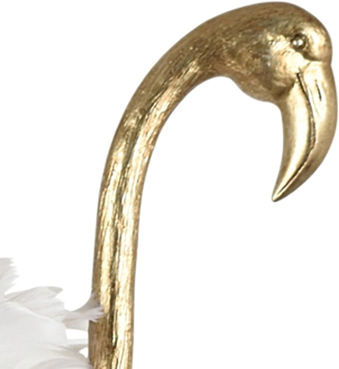 Crestview Collection 29.5" H Polished Gold Flamingo Table Lamp with Feathered Shade - Bloomnest