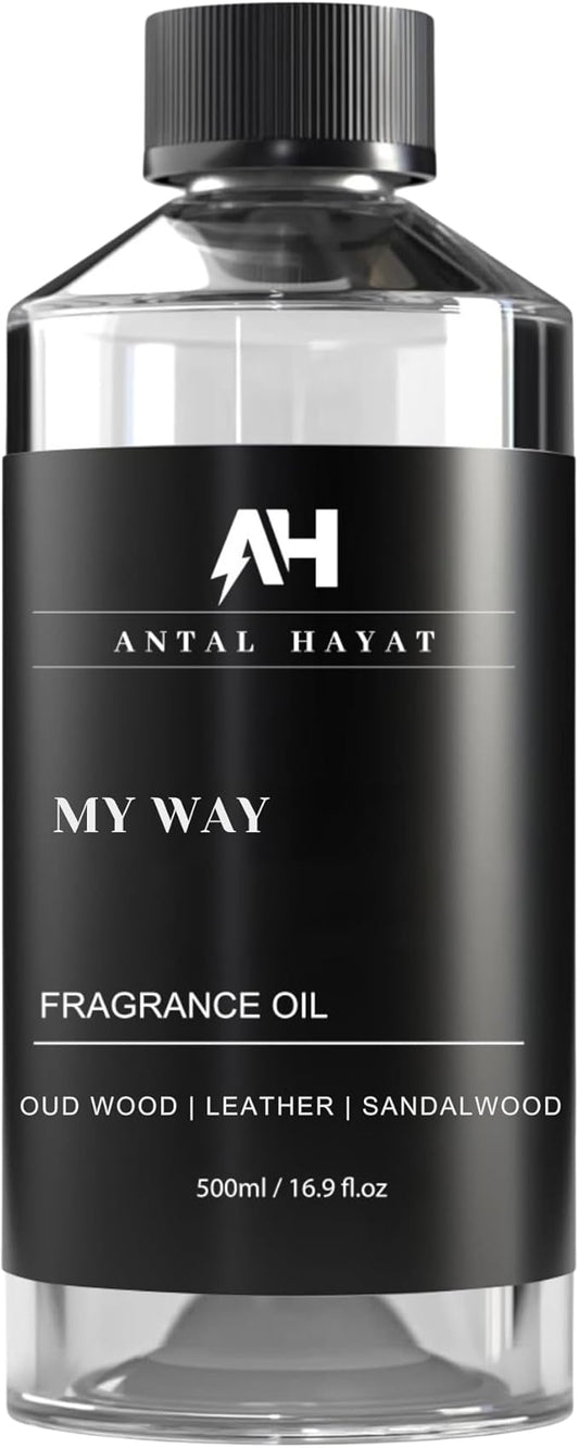 My Way 500mL Essential Oil Scent - Luxury Hotel Inspired Aromatherapy Scent Diffuser Oil - Lush Sandalwood, Warm Virginia Cedar, & Beautiful Iris - Inspired by One Hotel Miami Beach - Bloomnest
