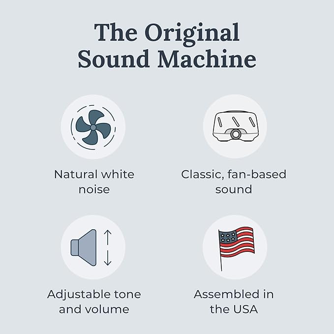 Yogasleep Dohm (White/Gray) & Travel Case (2 Piece Set) The Original White Noise Machine with Natural Sound from a Real Fan, Sleep Aid & Noise Cancelling For Adults & Baby, Office Privacy & Meditation - Bloomnest