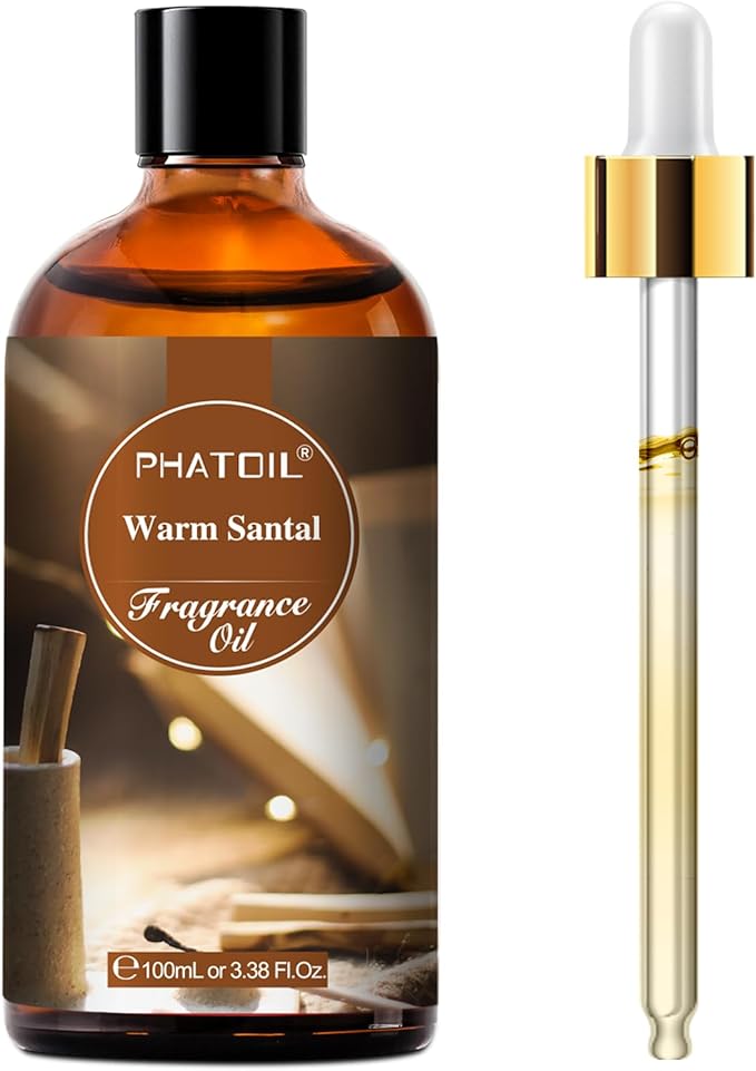 PHATOIL 3.38FL.OZ Warm Santal Fragrance Oils for Aromatherapy, Essential Oils for Diffusers for Home, Perfect for Diffuser, Yoga, Skin Care, DIY Candle and Soap Making - 100ml - Bloomnest
