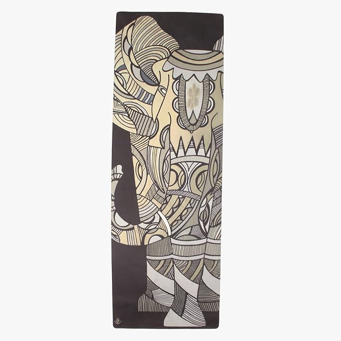 Shakti Warrior Suede yoga mat - Premium Printed Natural Eco-friendly Non-Slip Mat Great for Hot Yoga, Pilates, Workouts (72 inch x 24 inch x 3mm thick) - Bloomnest