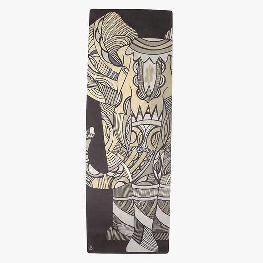Shakti Warrior Suede yoga mat - Premium Printed Natural Eco-friendly Non-Slip Mat Great for Hot Yoga, Pilates, Workouts (72 inch x 24 inch x 3mm thick) - Bloomnest