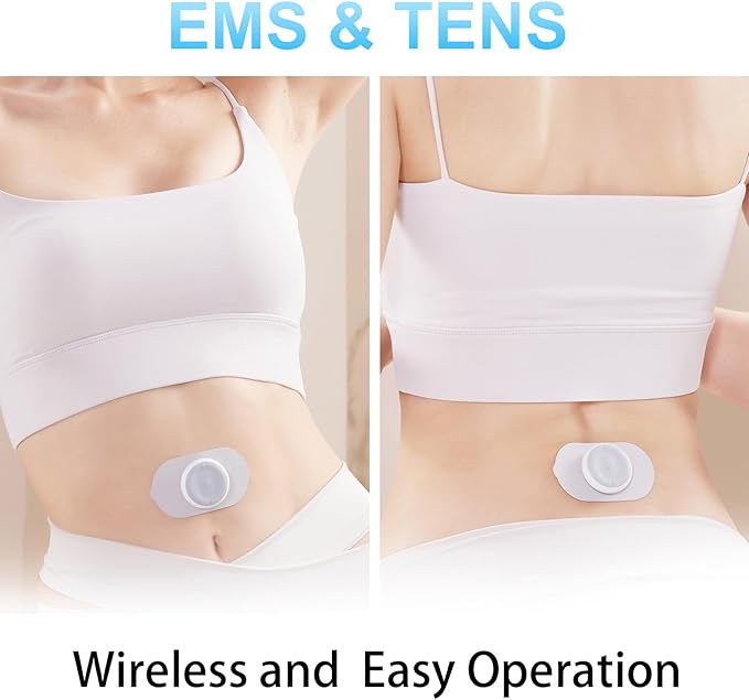 TENS Unit - Wireless Muscle Stimulator for Pain Relief, Dual Channel 16 Intensity Tens EMS Machine, LED-Display Rechargeable Cordless Portable Massager for Feet, Leg, Shoulder, Lower Back, Neck MASGRE