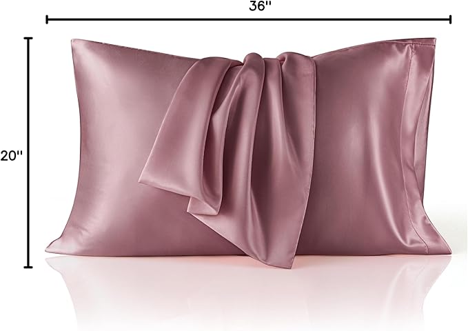 Bedsure King Size Satin Pillowcase Set of 2 - Nostalgia Rose Silky Pillow Cases for Hair and Skin with Envelope Closure, Similar to Silk Pillow Cases, Gifts for Women Men, 20x36 Inches, 2pcs - Bloomnest