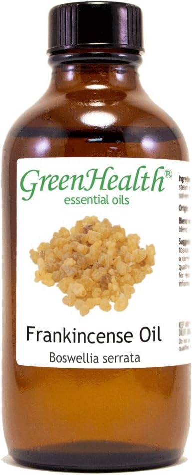 Frankincense Essential Oil - 4 fl oz - Amber Glass Bottle w/Cap - 100% Pure Essential Oil - GreenHealth Greenals