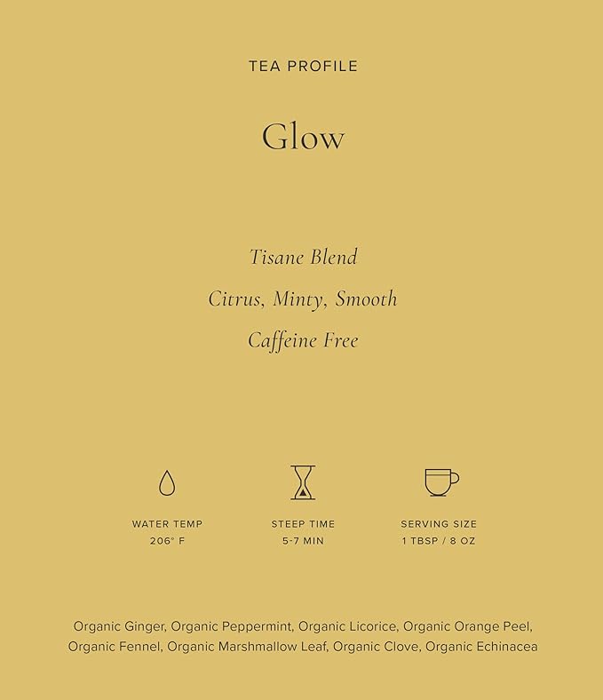 Art of Tea | Glow 2oz (Echinacea, Peppermint, Licorice, and Ginger Tea) | Wellness Loose Leaf Artisan Herbal Teas - Bloomnest