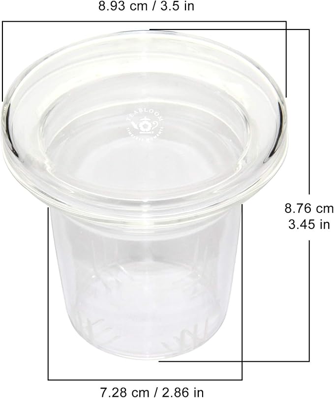 Teabloom Universal Glass Tea Infuser with Dual-Purpose Lid/Coaster – Hygienic, Non-Toxic Glass Filter for Loose Tea Leaves – Lead-Free & Cadmium-Free – Tea Purist's Choice - Bloomnest