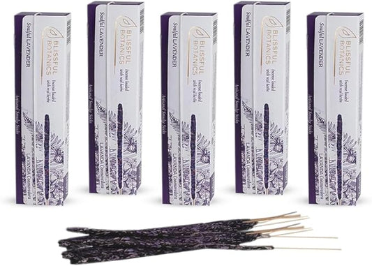 Tulasi Lavender Incense Sticks for Calming (48 Scent Sticks) | with Real Herbs | Long-Lasting 55-Minute Burn | Natural Essential Oils | Perfect for Meditation, Relaxation & Improves Sleep Tulasi