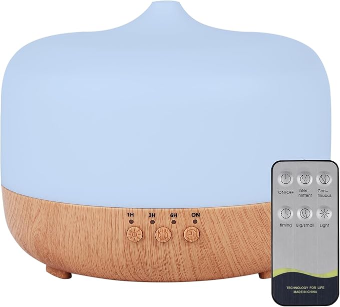 HAPPTWS 1000ml Essential Oil Diffuser - Remote Control Aromatherapy Diffuser 7 Color Changing LED for Large Room Home HAPPTWS