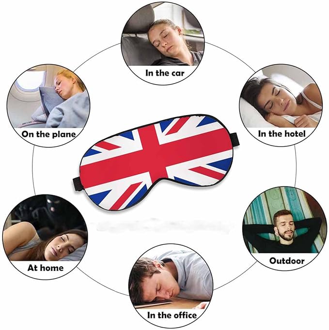 Great Britain Sleep Eye Mask United Kingdom Flag UK Flags Men Women Sleep Mask with Adjustable Strap Eye Cover Eye Shade for Travel, Nap,Meditation - Bloomnest