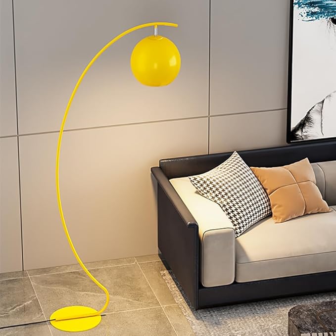 Nordic Yellow Fishing Floor Lamp Modern Family Living Room Bedroom Sofa Creative LED Decorative Standing Light (Z) - Bloomnest