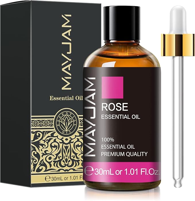 Rose Essential Oil 30ML/ 1.01FL.OZ, MAYJAM Pure Aromatherapy Rose Oil for Massage, Diffuser, Soap Making, Long Lasting Scents - Bloomnest