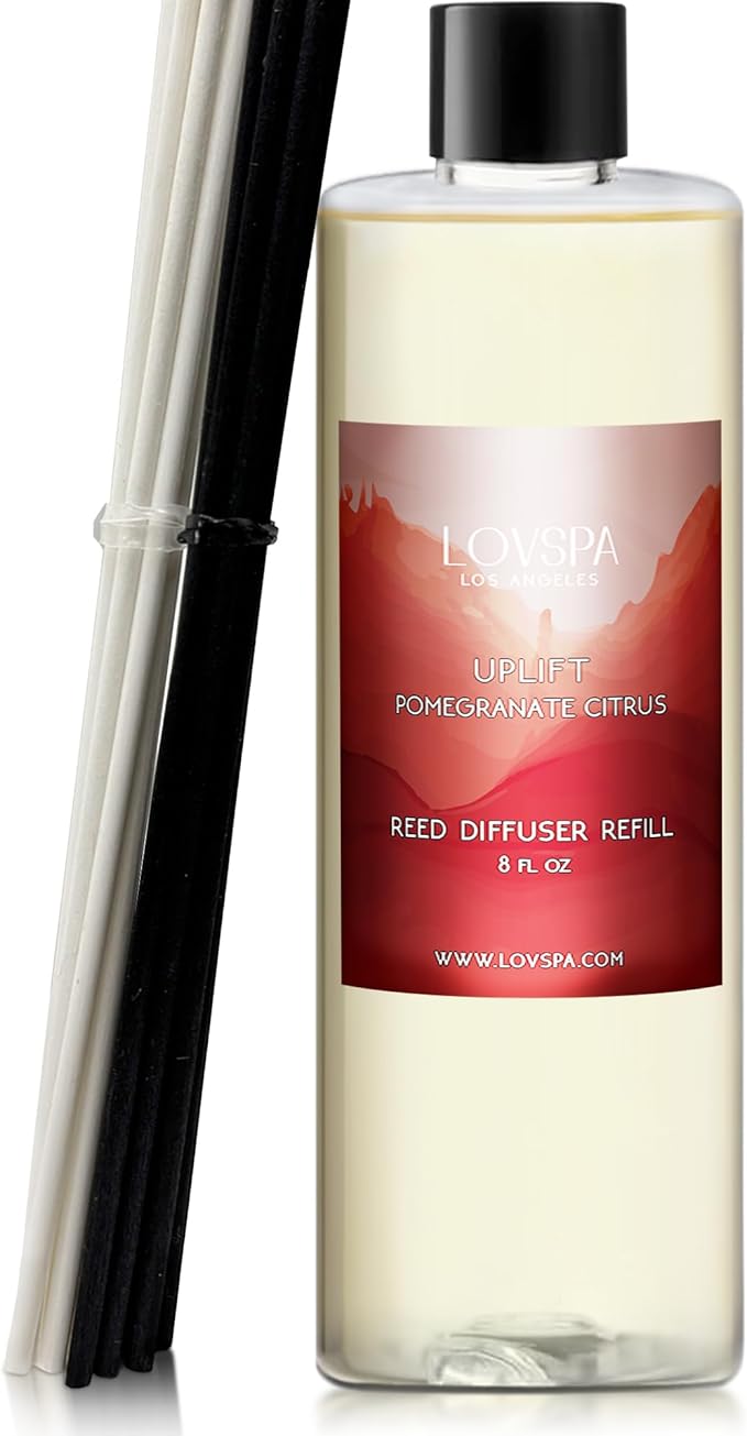 LOVSPA Uplift Pomegranate Citrus Diffuser Oil - Essential Oils for Diffuser Refill & Air Freshener Room Spray - Long-Lasting & Natural Home Fragrance, Scented Oil for Diffusers, USA Made, 8 oz - Bloomnest