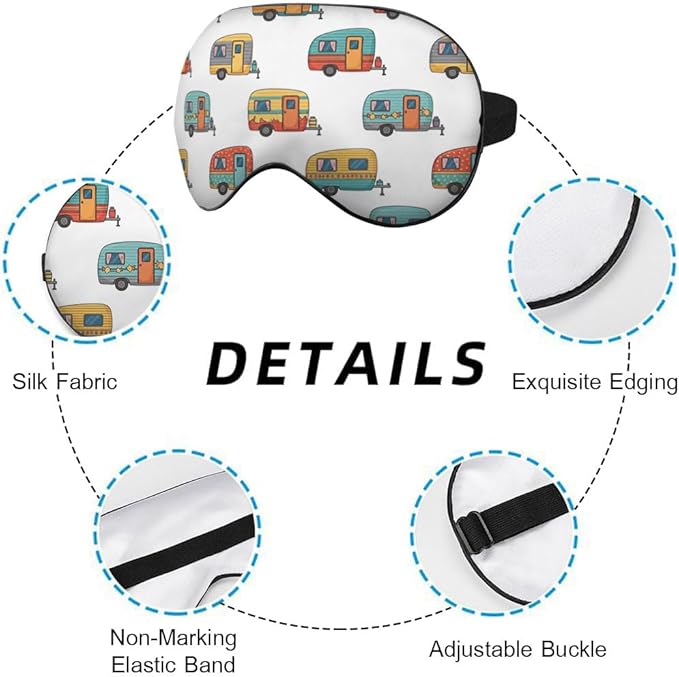Helicopter Sleep Eye Mask Eye Cover Cartoon Car Bus Vehicle Silk Eye Mask for Sleeping with Adjustable Strap for Travel Nap Shift Work Office - Bloomnest