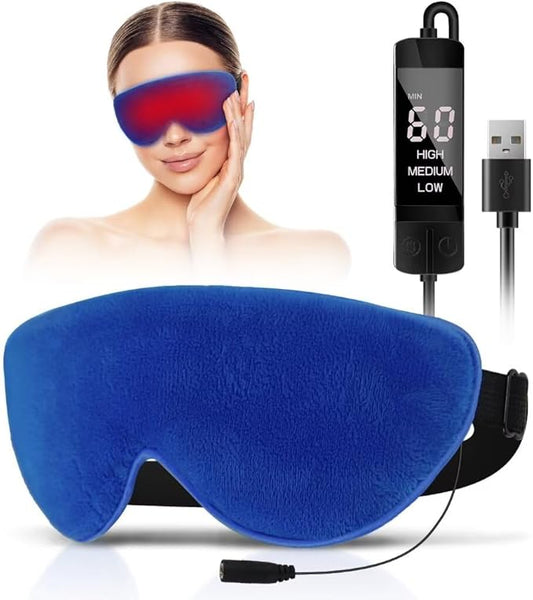 Kovnlo Heated Eye Mask, Washable USB Electric Warm Compress Eye Heating Pad for Dry Eyes, Blepharitis, Syndrome, Chalazion, Stye, MGD and Steam Moist to Unclog Glands - Bloomnest